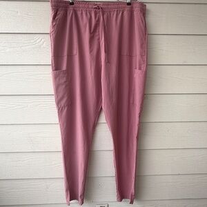 Scrubaid Women’s Cargo Scrub Pants | Size XL | Pink | Drawstring | Medical Workw